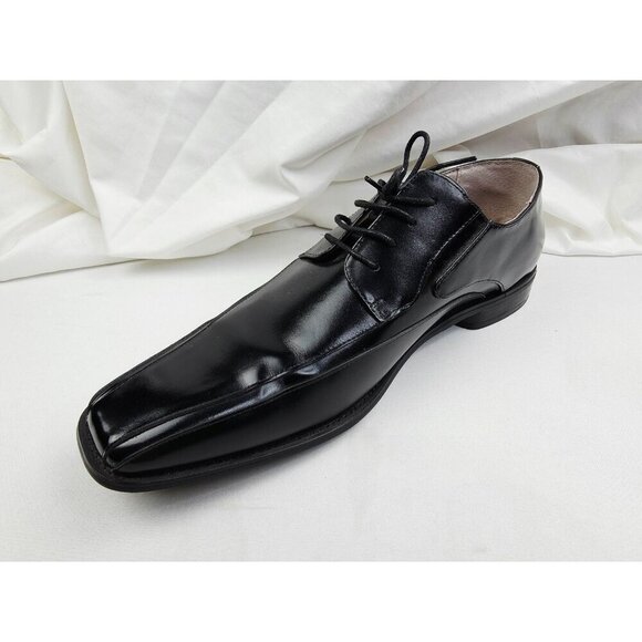 Stacy Adams Size 13M Mens Low Lace Square Toe Black Shoes #24610-001 main image 4
